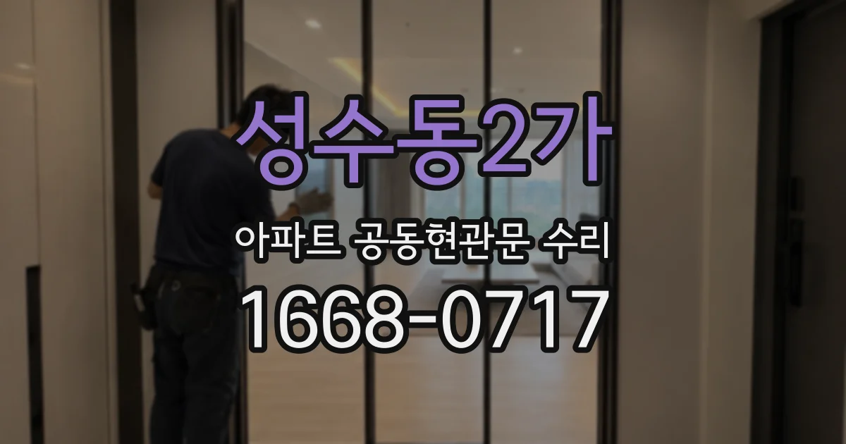 성수동2가 아파트 공동현관문 수리
