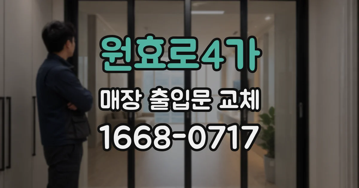 원효로4가 매장 출입문 교체
