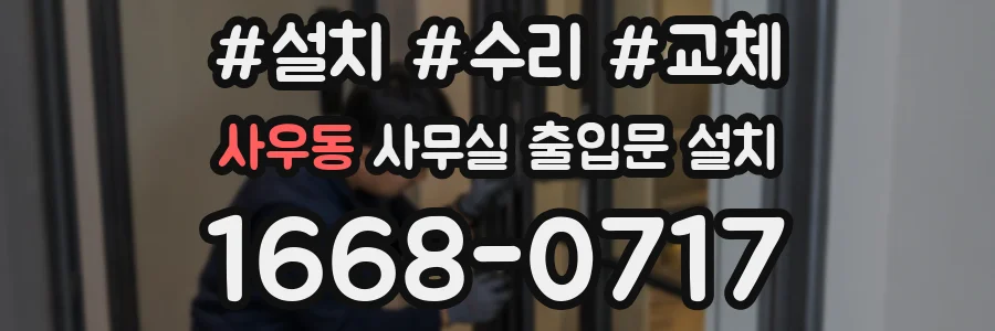 사우동 사무실 출입문 설치