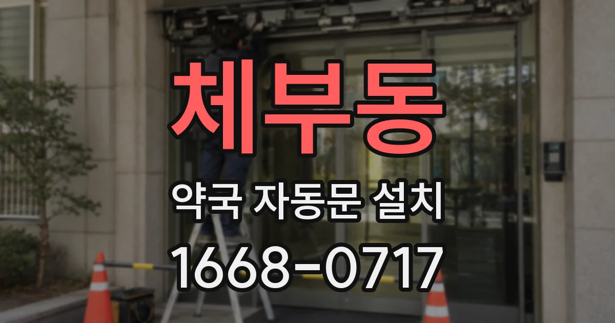 체부동 약국 자동문 설치