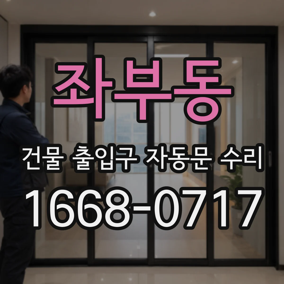 좌부동 건물 출입구 자동문 수리