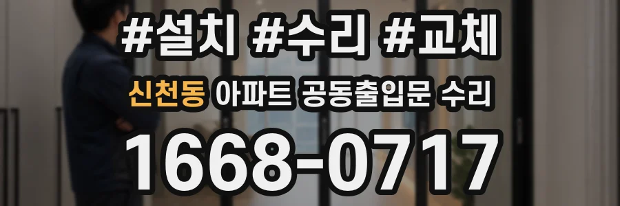 신천동 아파트 공동출입문 수리