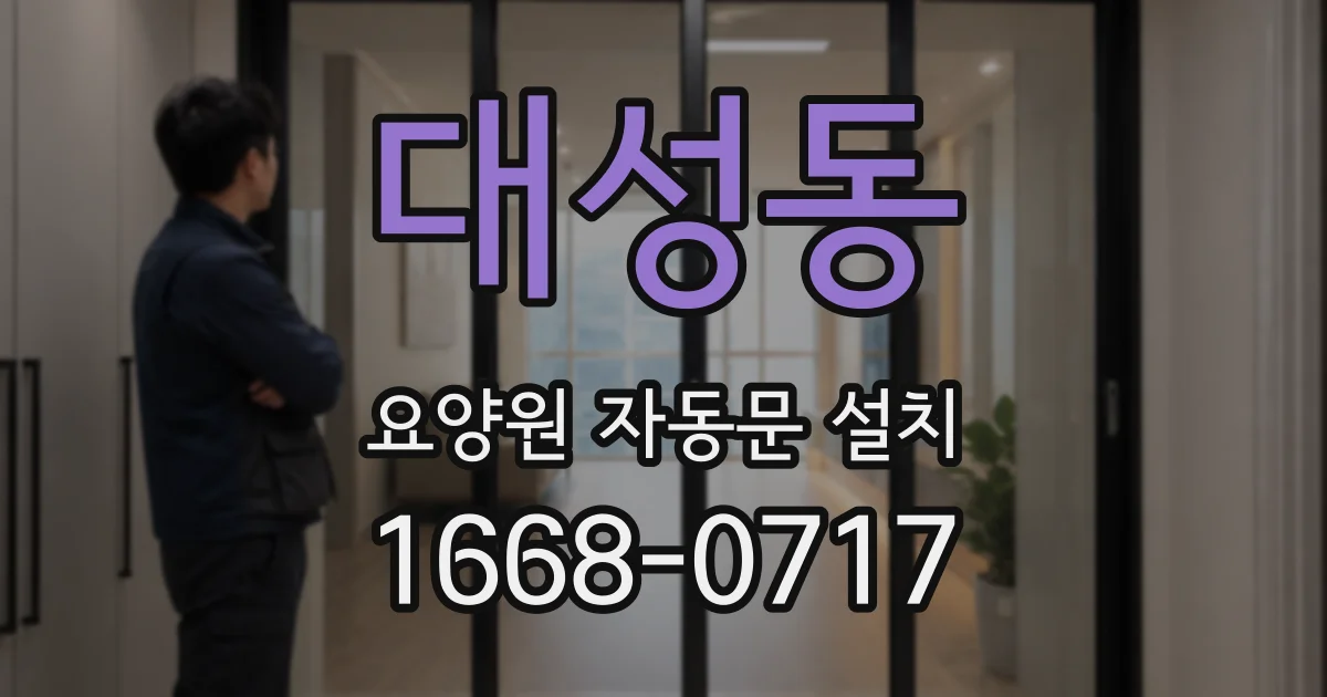 대성동 요양원 자동문 설치
