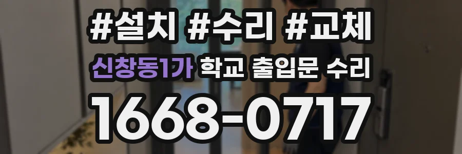 신창동1가 학교 출입문 수리