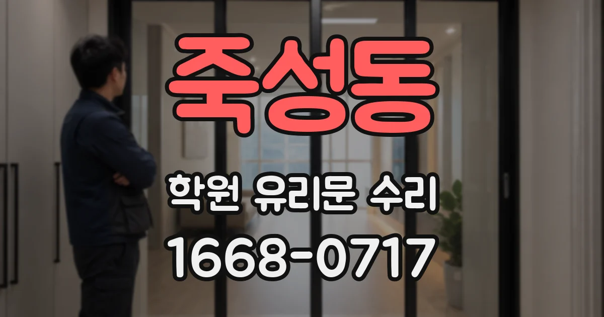 죽성동 학원 유리문 수리