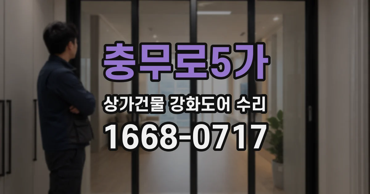 충무로5가 상가건물 강화도어 수리