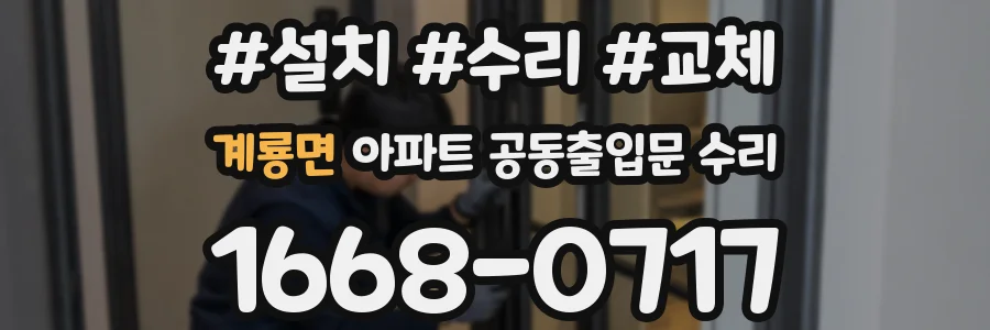 계룡면 아파트 공동출입문 수리