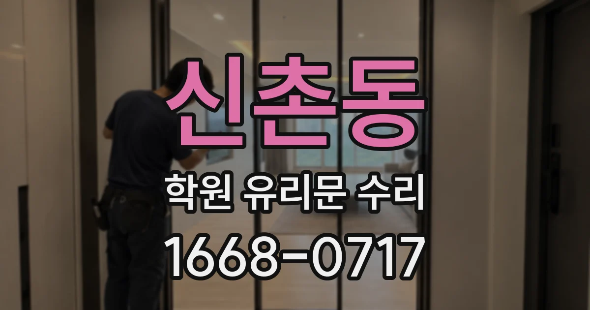 신촌동 학원 유리문 수리