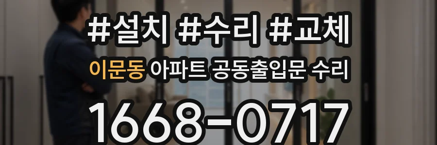이문동 아파트 공동출입문 수리
