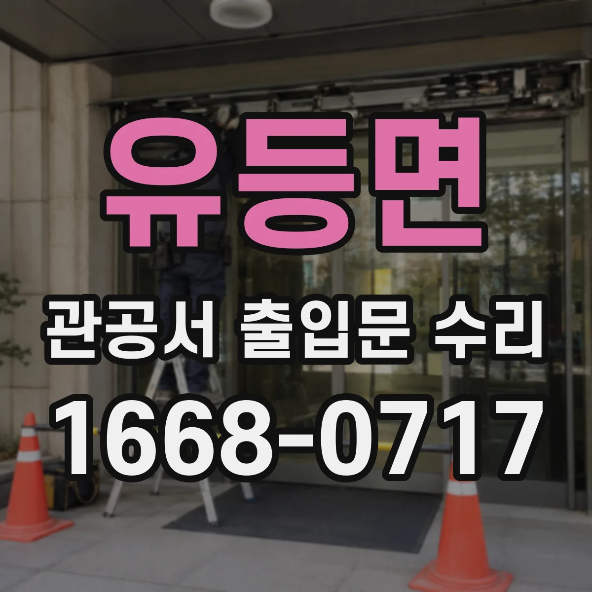 유등면 관공서 출입문 수리