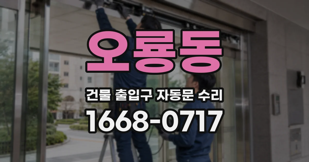 오룡동 건물 출입구 자동문 수리