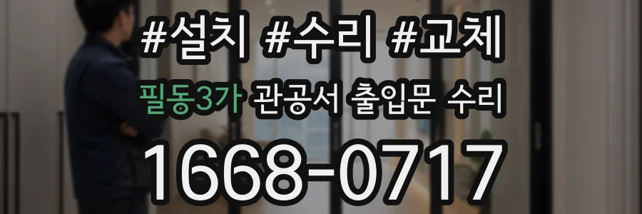 필동3가 관공서 출입문 수리