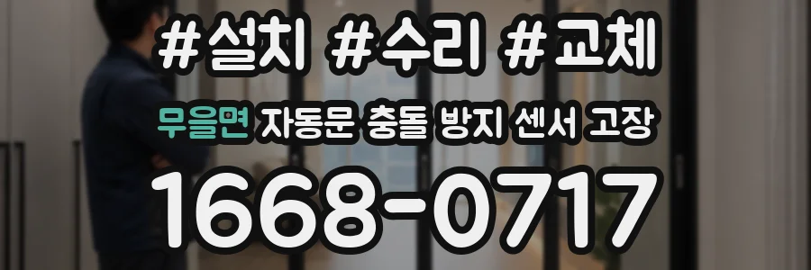 무을면 자동문 충돌 방지 센서 고장