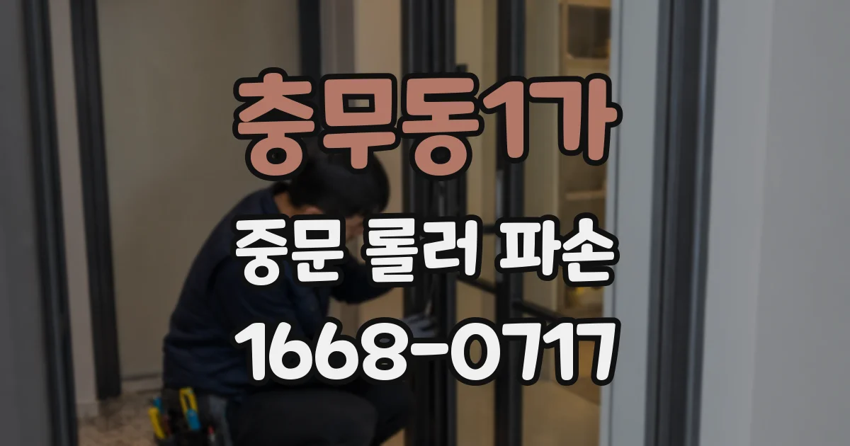 충무동1가 중문 롤러 파손