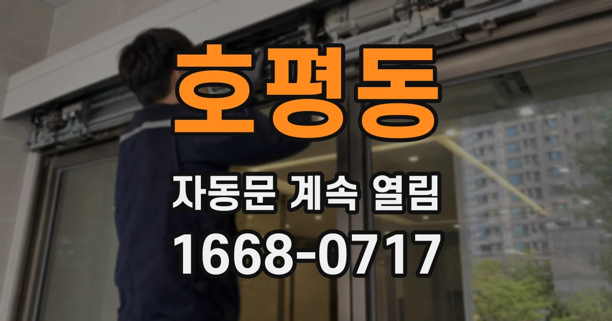 호평동 자동문 계속 열림