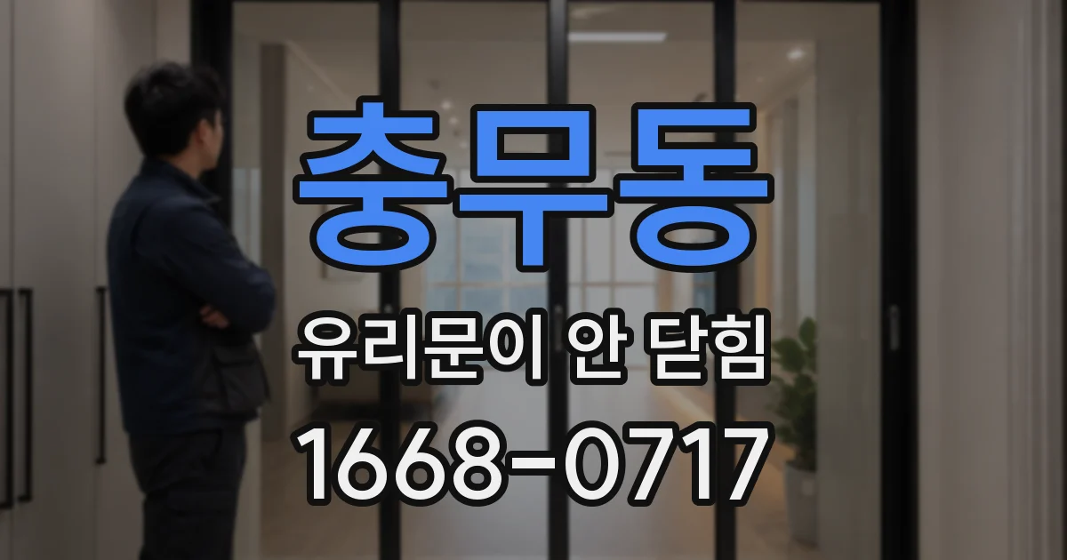 충무동 유리문이 안 닫힘