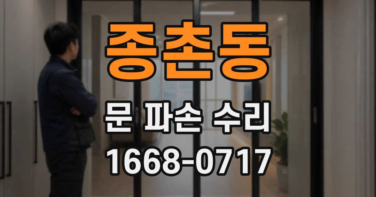 종촌동 문 파손 수리