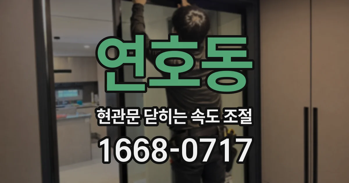 연호동 현관문 닫히는 속도 조절