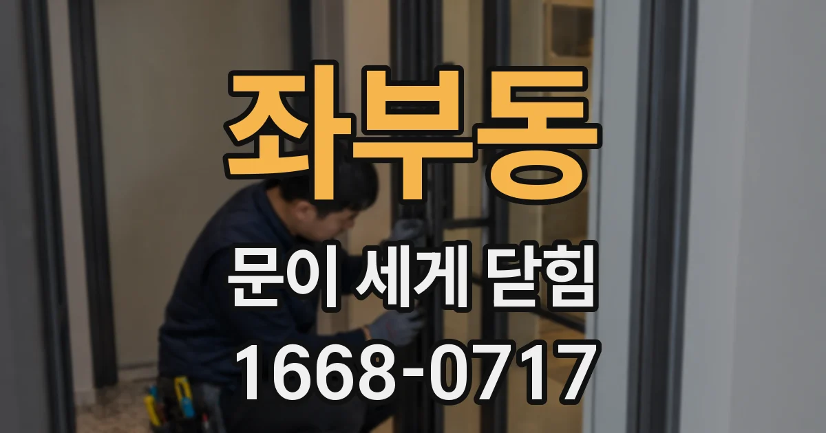 좌부동 문이 세게 닫힘