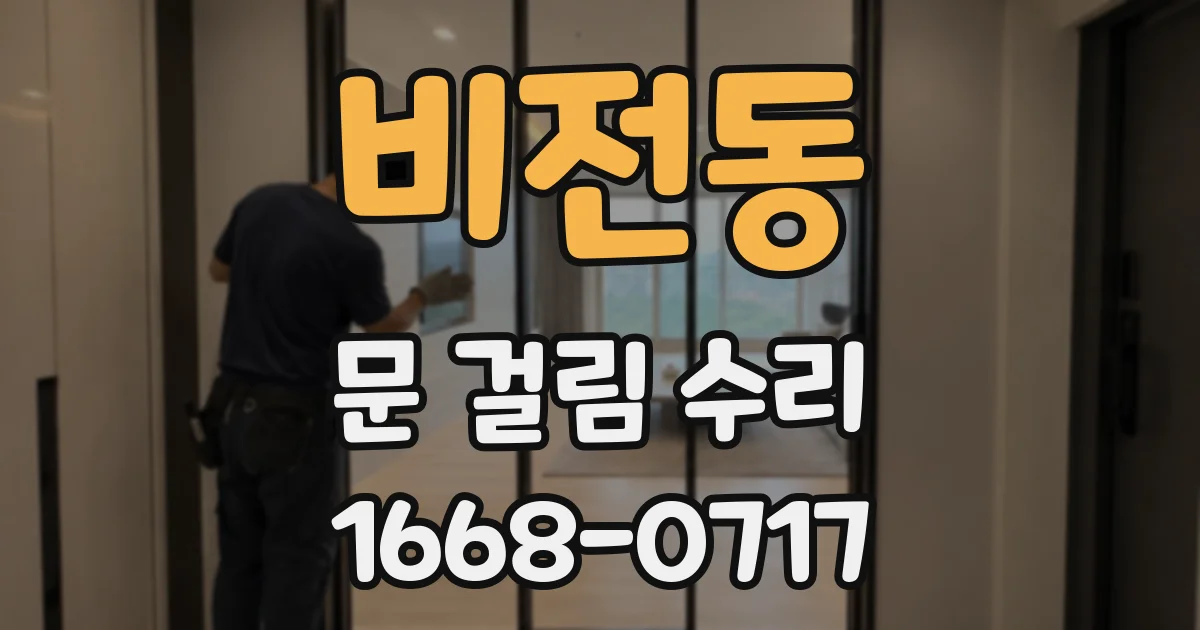 비전동 문 걸림 수리