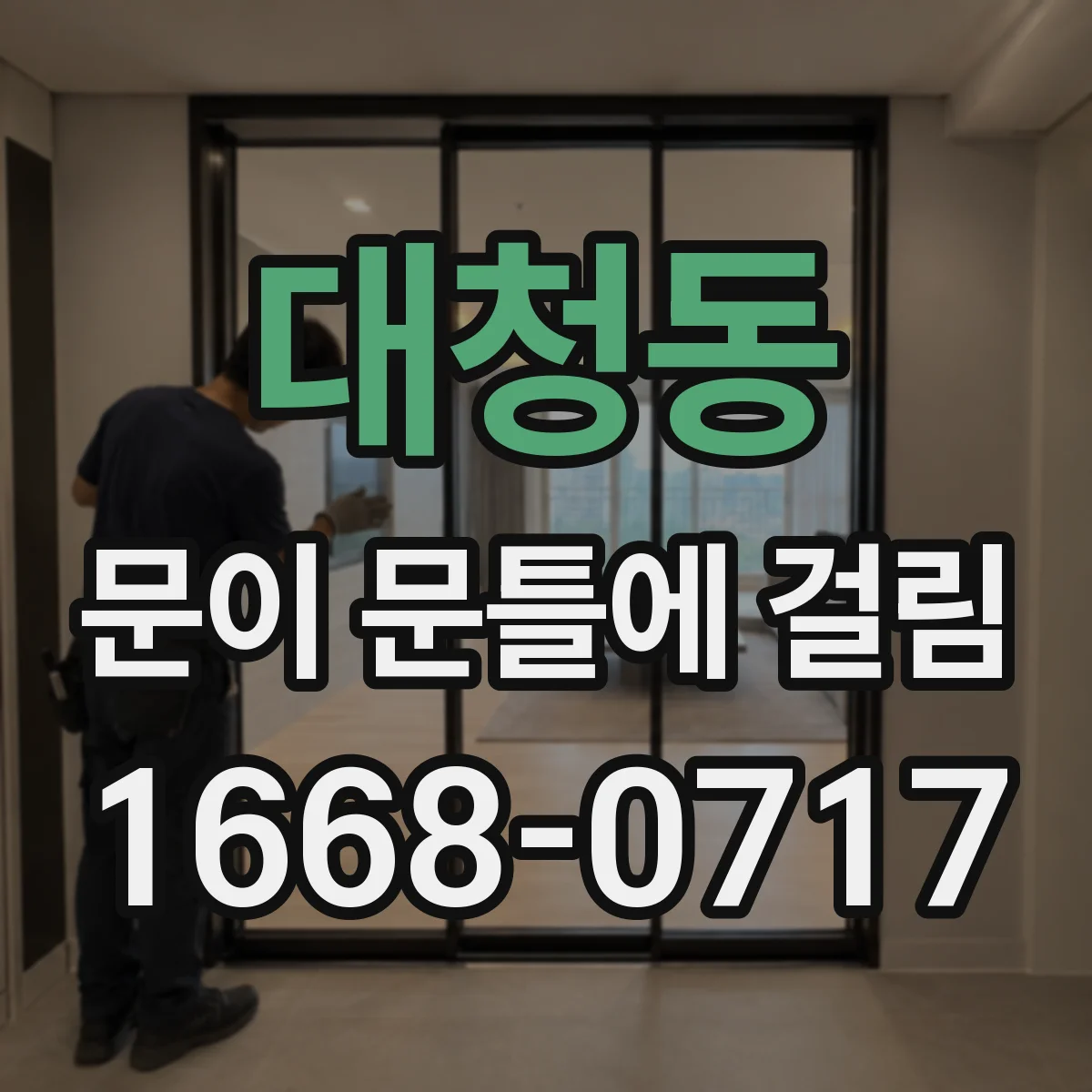 대청동 문이 문틀에 걸림