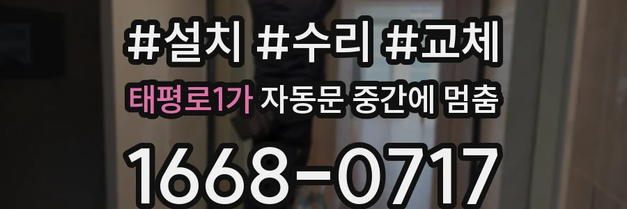 태평로1가 자동문 중간에 멈춤