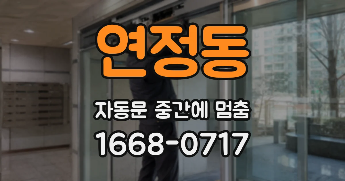 연정동 자동문 중간에 멈춤