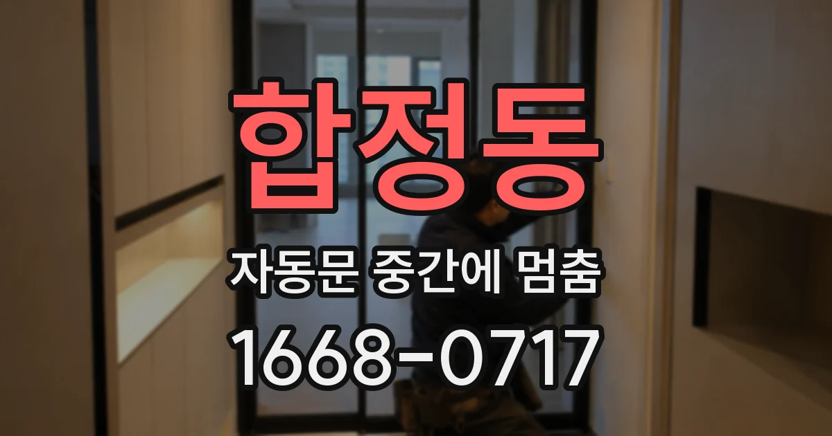 합정동 자동문 중간에 멈춤