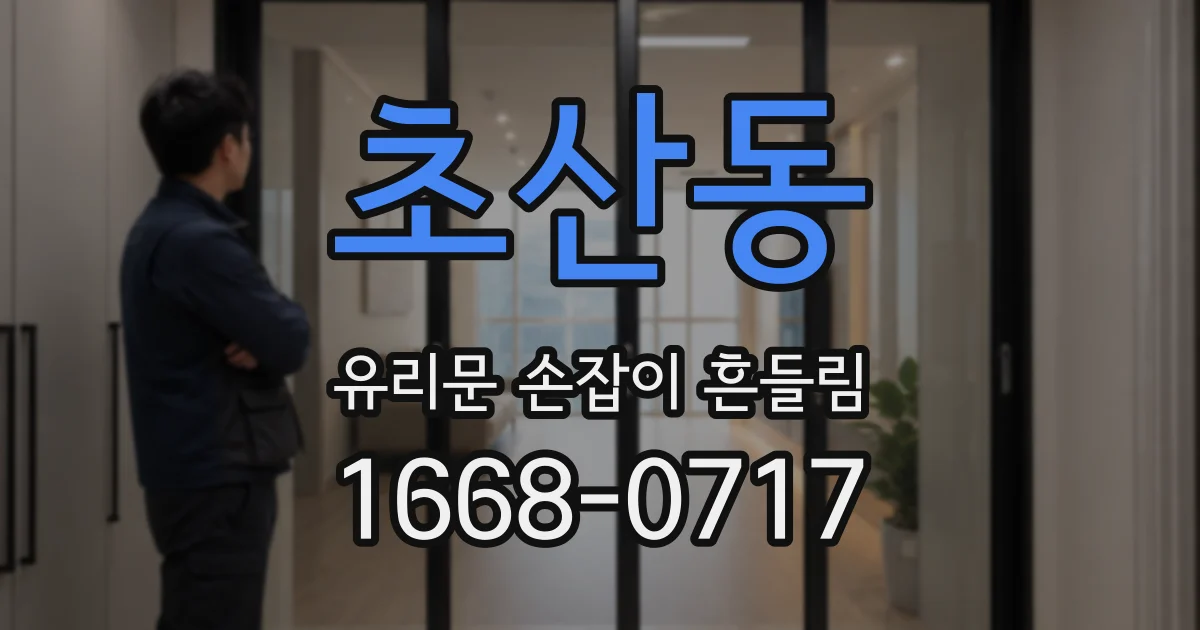 초산동 유리문 손잡이 흔들림