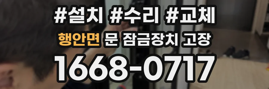 행안면 문 잠금장치 고장