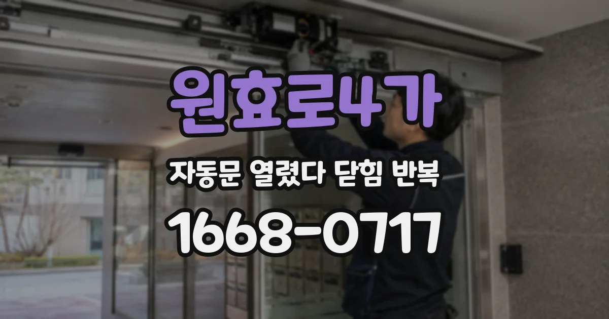 원효로4가 자동문 열렸다 닫힘 반복