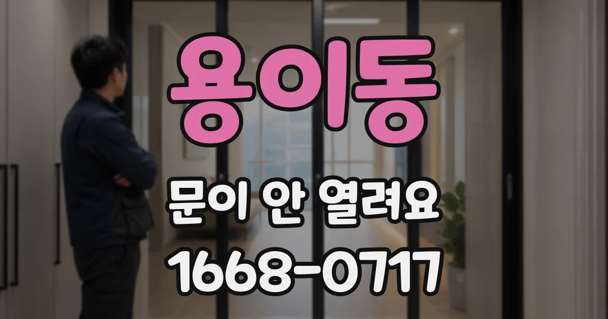용이동 문이 안 열려요