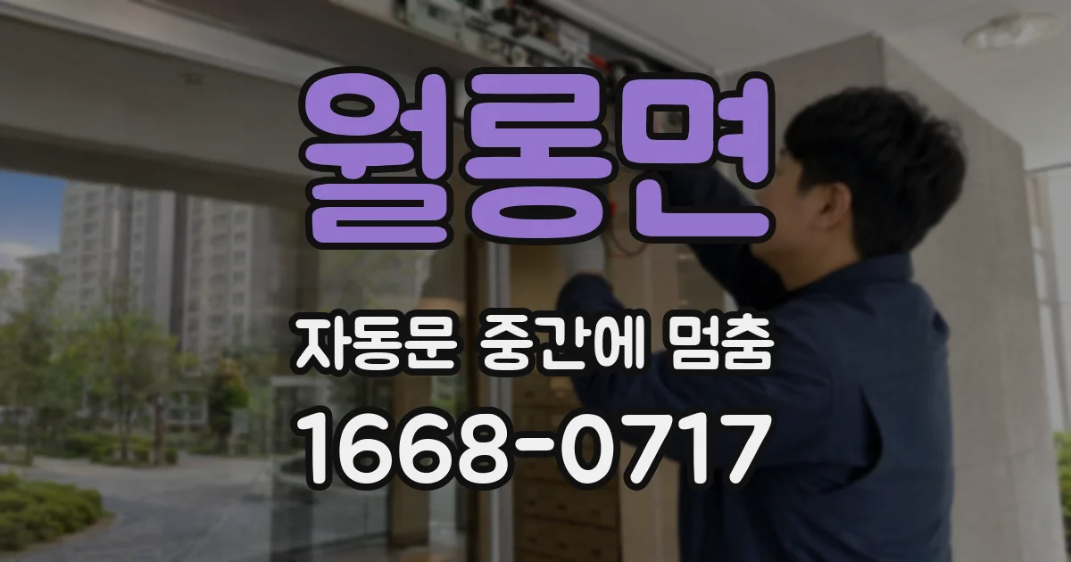 월롱면 자동문 중간에 멈춤