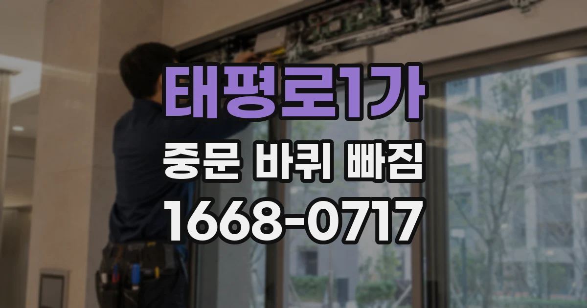 태평로1가 중문 바퀴 빠짐