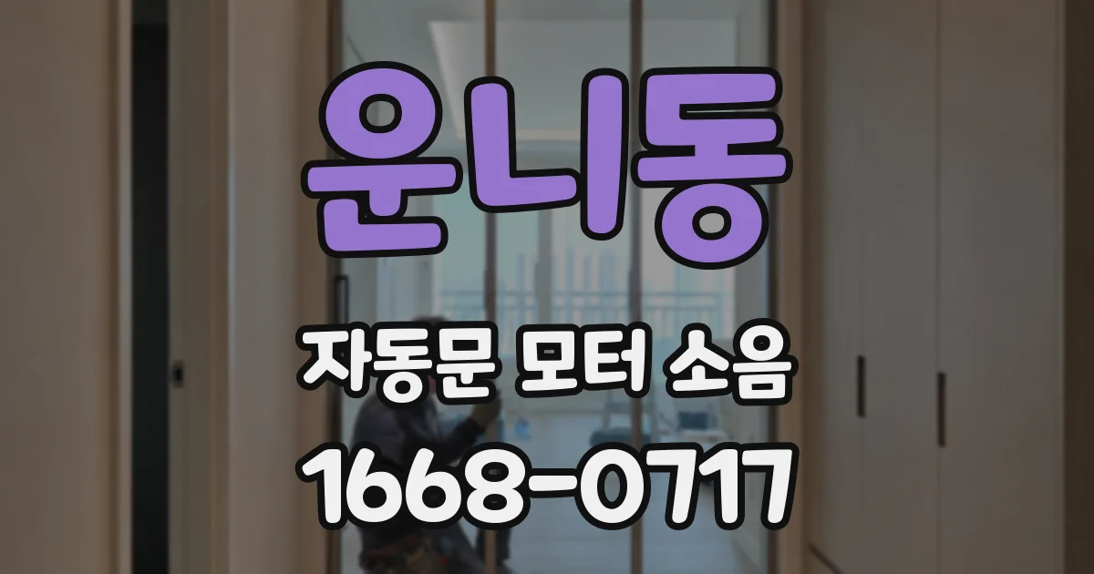 운니동 자동문 모터 소음