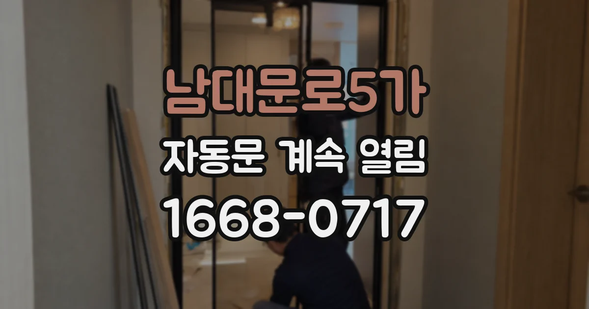 남대문로5가 자동문 계속 열림
