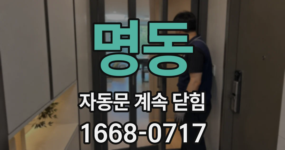 명동 자동문 계속 닫힘