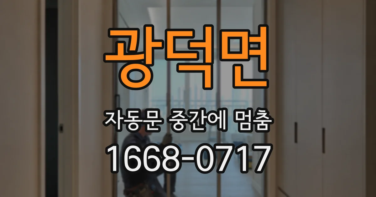 광덕면 자동문 중간에 멈춤