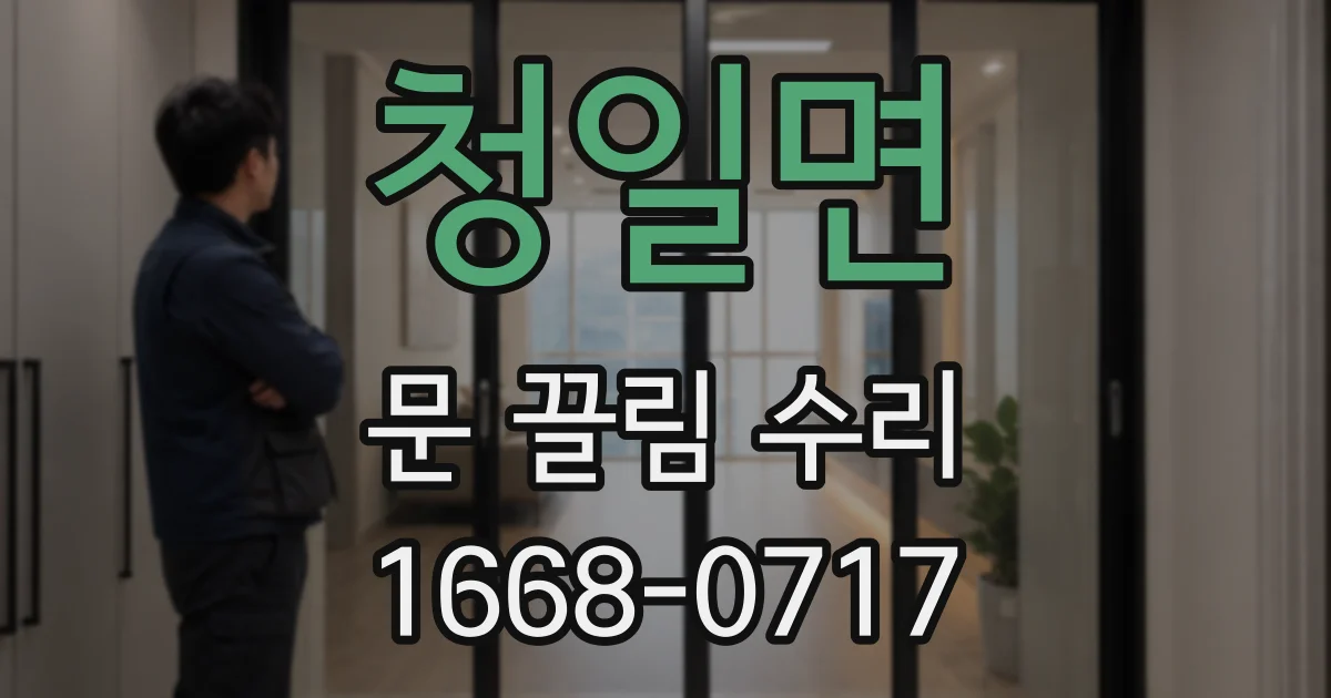 청일면 문 끌림 수리