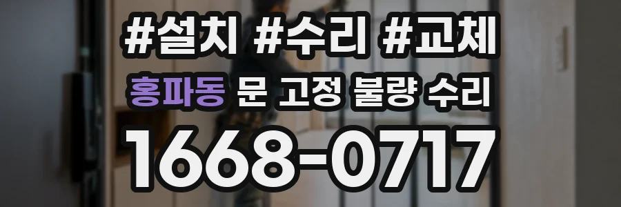 홍파동 문 고정 불량 수리