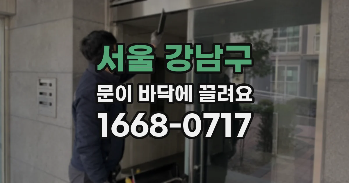 서울 강남구 문이 바닥에 끌려요