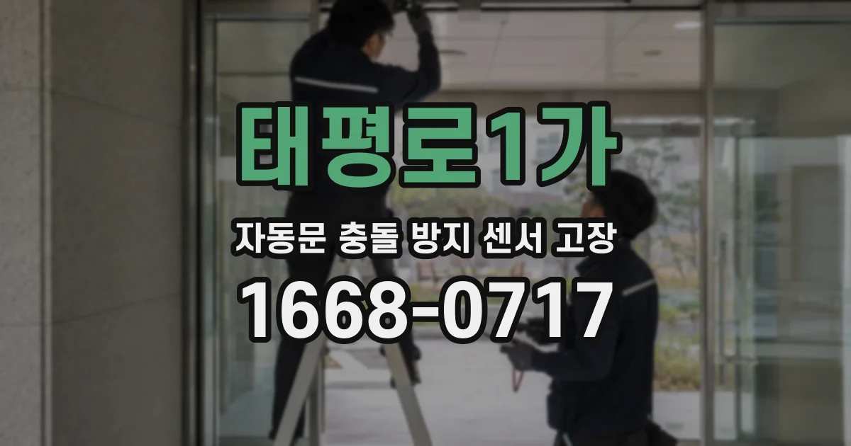 태평로1가 자동문 충돌 방지 센서 고장