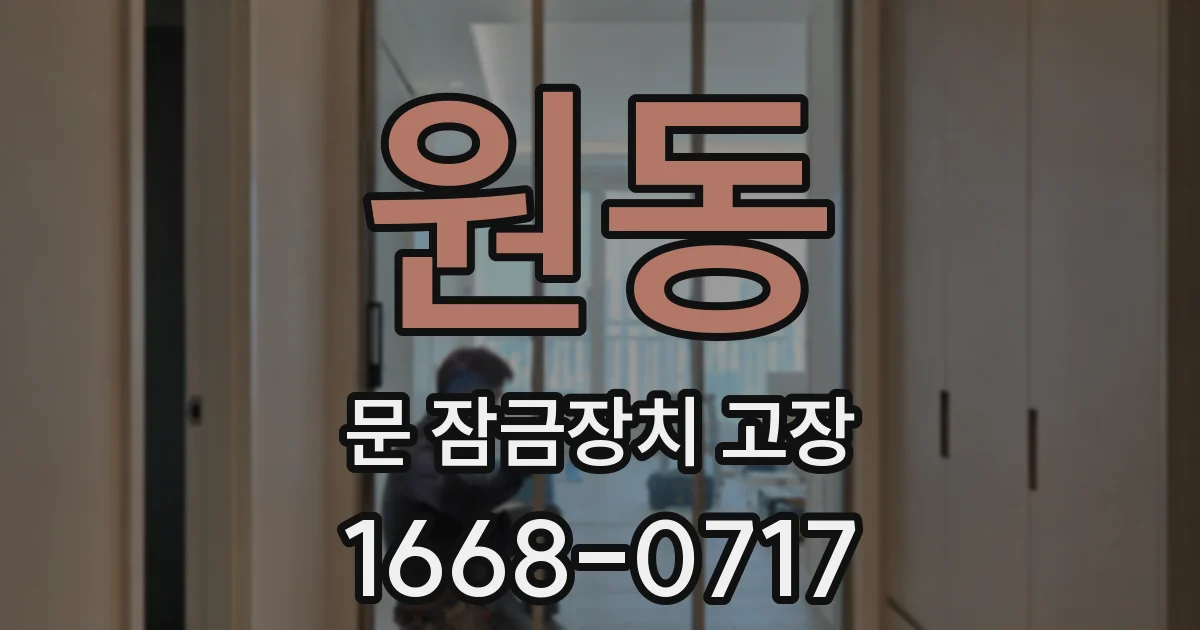 원동 문 잠금장치 고장