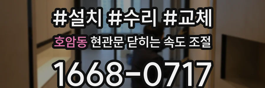 호암동 현관문 닫히는 속도 조절