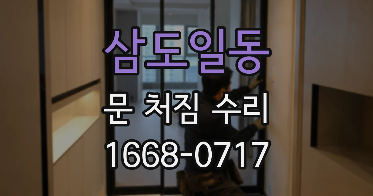 삼도일동 문 처짐 수리