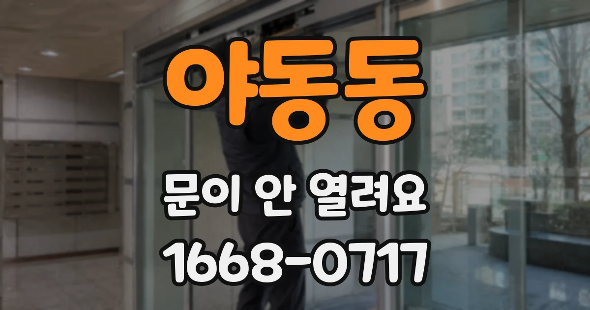 야동동 문이 안 열려요