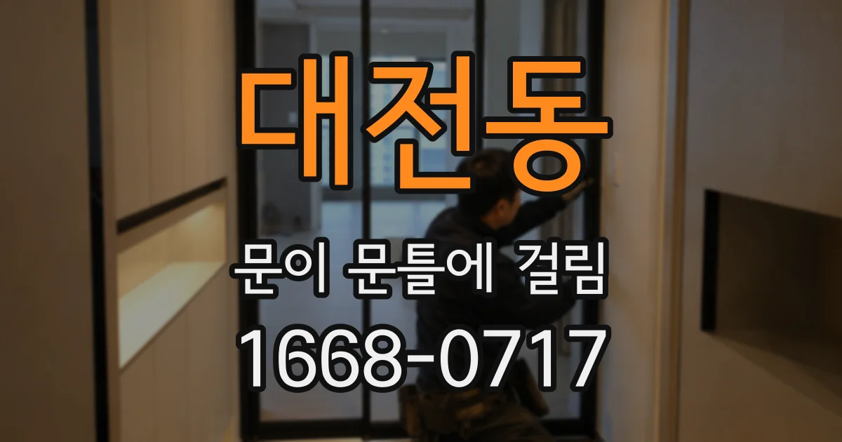 대전동 문이 문틀에 걸림