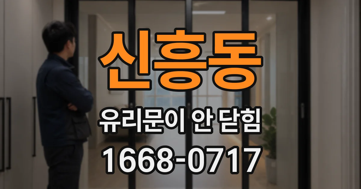 신흥동 유리문이 안 닫힘