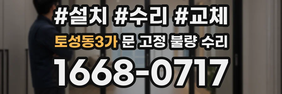 토성동3가 문 고정 불량 수리