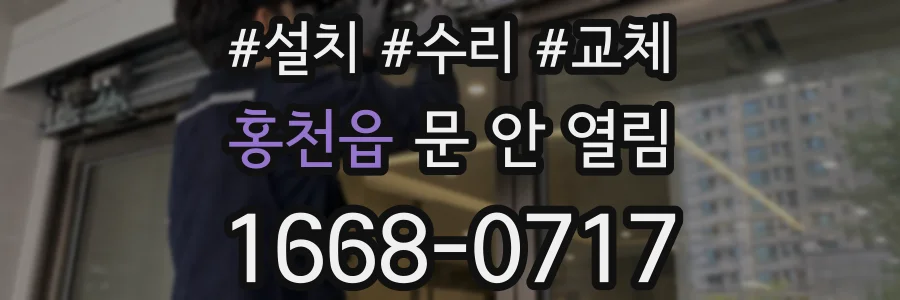 홍천읍 문 안 열림